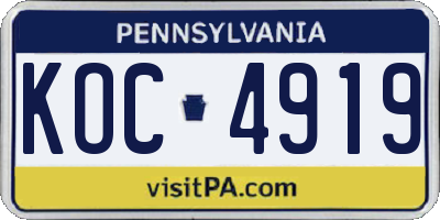 PA license plate KOC4919