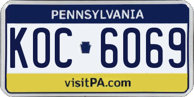 PA license plate KOC6069
