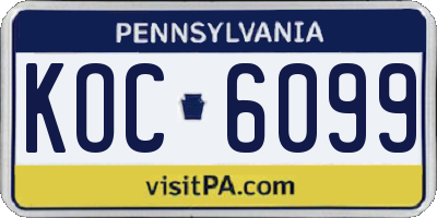 PA license plate KOC6099