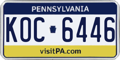 PA license plate KOC6446