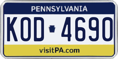PA license plate KOD4690