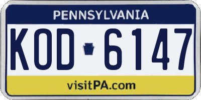 PA license plate KOD6147
