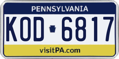 PA license plate KOD6817