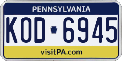 PA license plate KOD6945