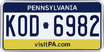 PA license plate KOD6982