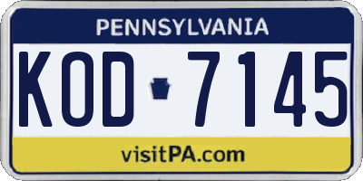 PA license plate KOD7145