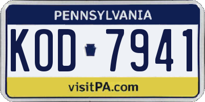PA license plate KOD7941
