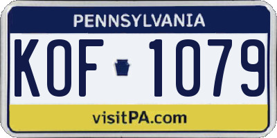 PA license plate KOF1079