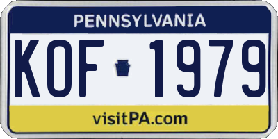 PA license plate KOF1979
