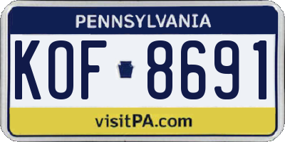 PA license plate KOF8691