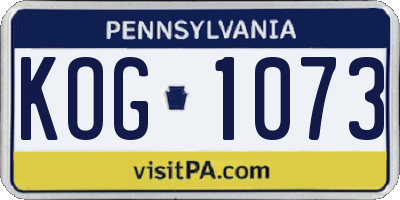 PA license plate KOG1073