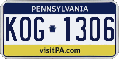 PA license plate KOG1306