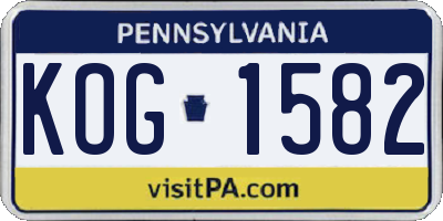 PA license plate KOG1582