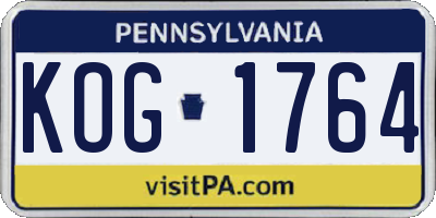 PA license plate KOG1764