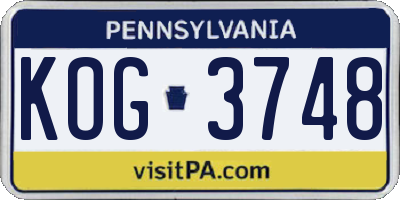 PA license plate KOG3748