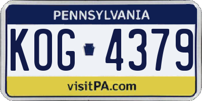PA license plate KOG4379