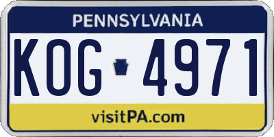 PA license plate KOG4971