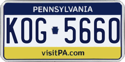 PA license plate KOG5660