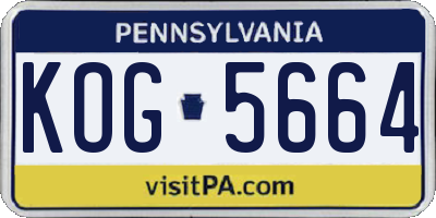 PA license plate KOG5664