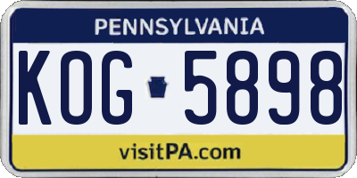 PA license plate KOG5898