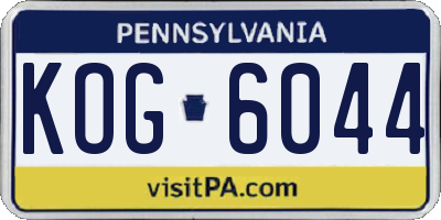 PA license plate KOG6044