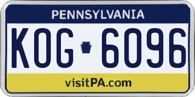 PA license plate KOG6096