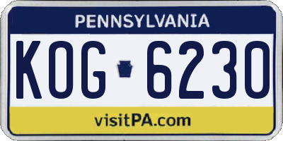 PA license plate KOG6230