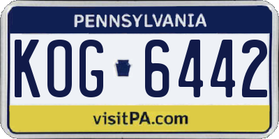 PA license plate KOG6442