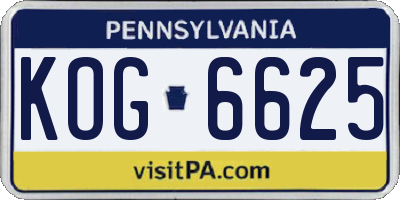 PA license plate KOG6625