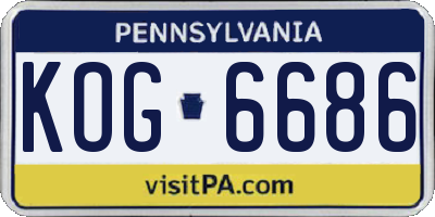 PA license plate KOG6686