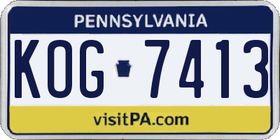 PA license plate KOG7413