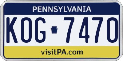 PA license plate KOG7470