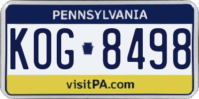 PA license plate KOG8498
