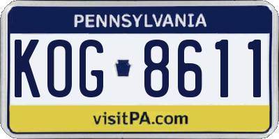 PA license plate KOG8611