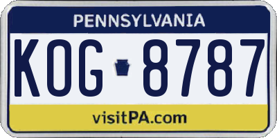 PA license plate KOG8787