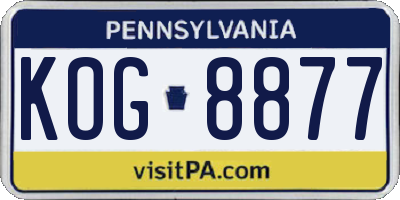 PA license plate KOG8877