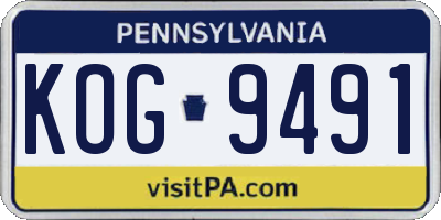 PA license plate KOG9491