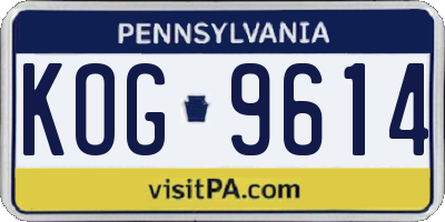 PA license plate KOG9614
