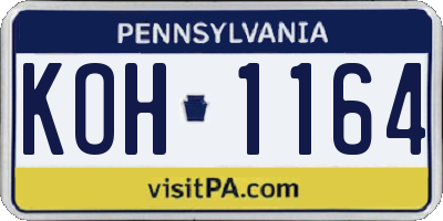 PA license plate KOH1164