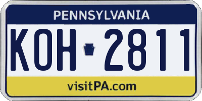 PA license plate KOH2811