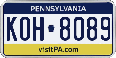 PA license plate KOH8089