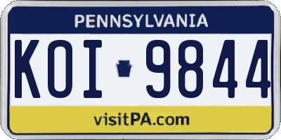 PA license plate KOI9844