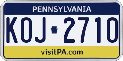 PA license plate KOJ2710