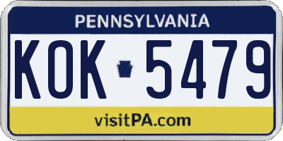 PA license plate KOK5479