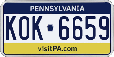 PA license plate KOK6659