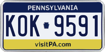 PA license plate KOK9591