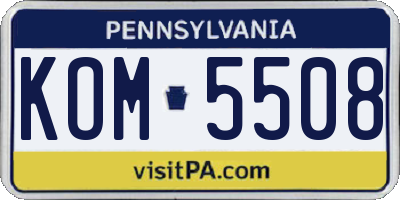 PA license plate KOM5508
