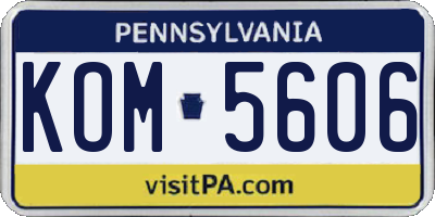 PA license plate KOM5606
