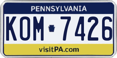 PA license plate KOM7426