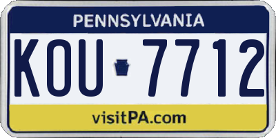 PA license plate KOU7712